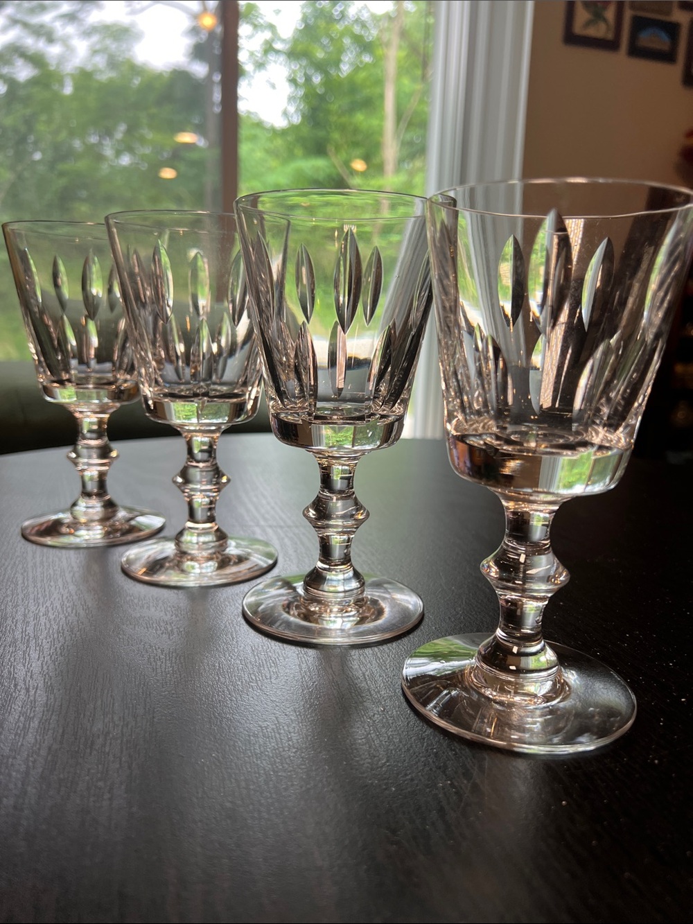 VTG Antique Thomas Hawkes Master Cut Crystal Wine Glasses Water Goblets Art Deco